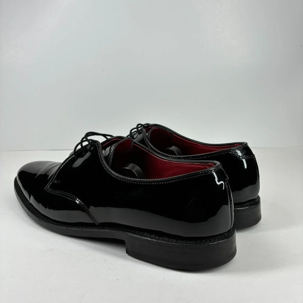 Allen Edmonds Spencer Men's US 9.5A Black Patent Leather Tuxedo Derby Dress Shoe